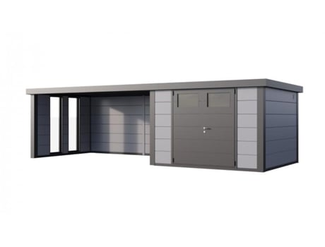 Abrigo De Jardim Metálico Nh9 Com Apoio Xl E Janelas À Esquerda | Cinza Claro | (464 X 298) Novo Habitat (328 X 298)