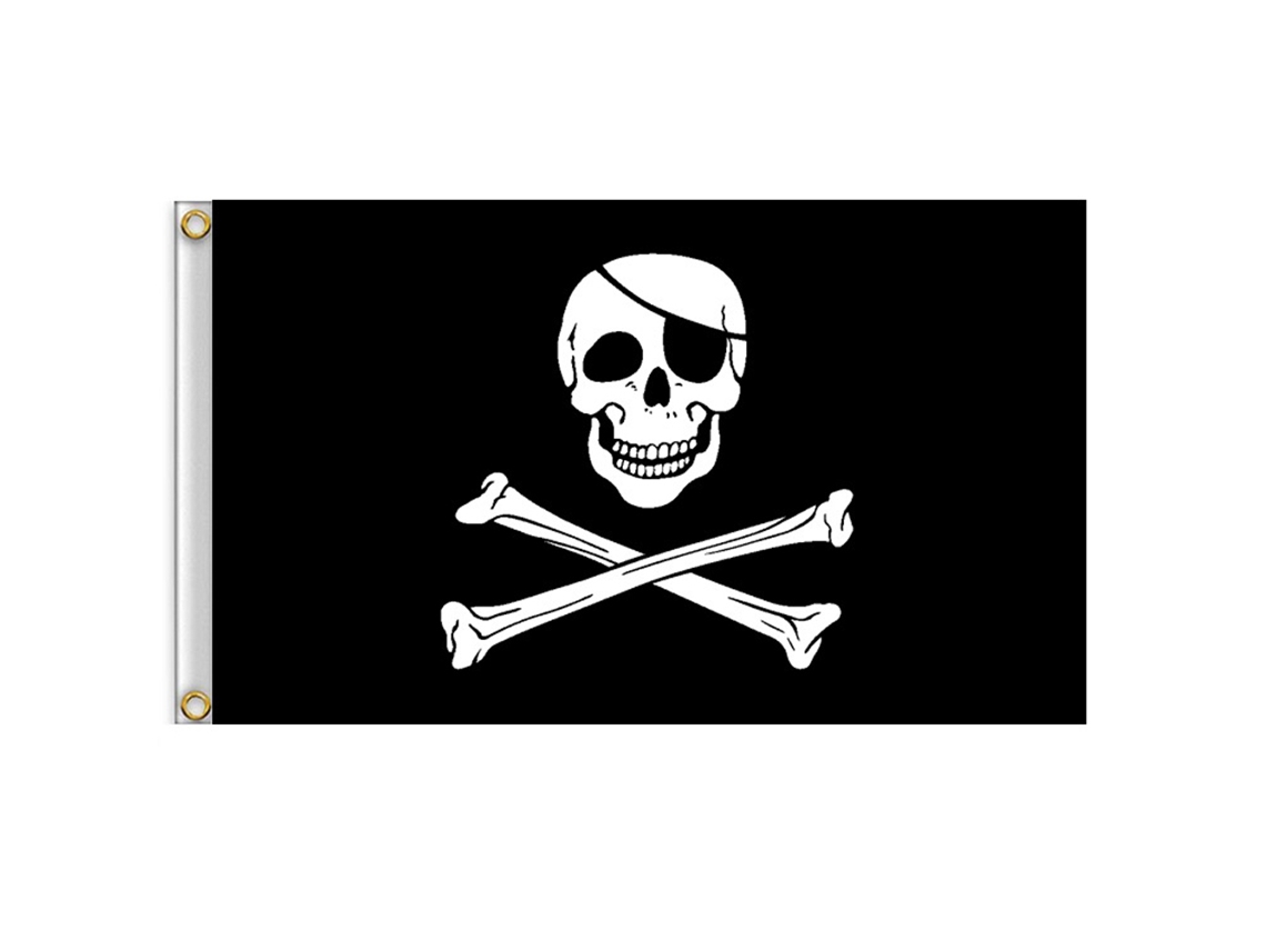 Bandeira Pirata Com Esqueleto Decor Para Festa Halloween
