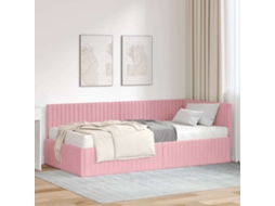 Vidaxl Estrutura De Cama De Canto Com Colchão 2 Pcs Cinzeto Veludo