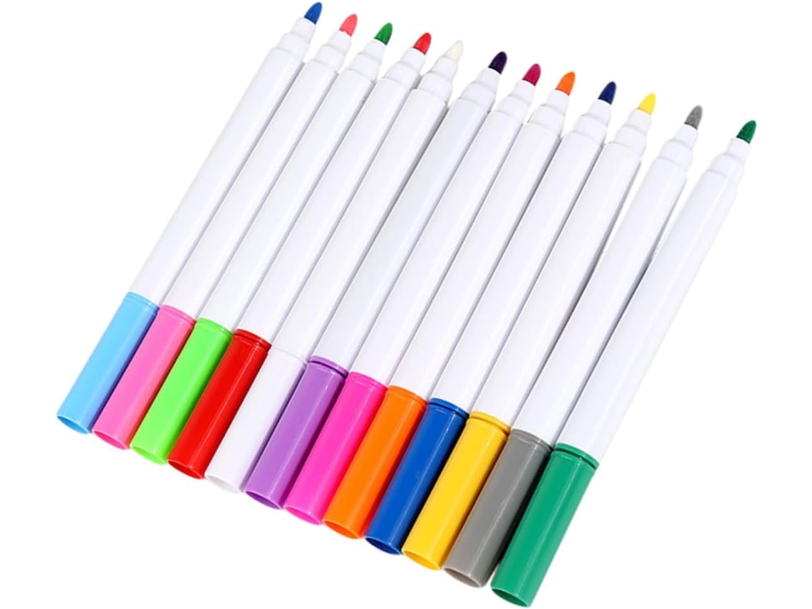 Conjunto De 12 Marcadores Líquidos Apagáveis Para Quadros De Led De