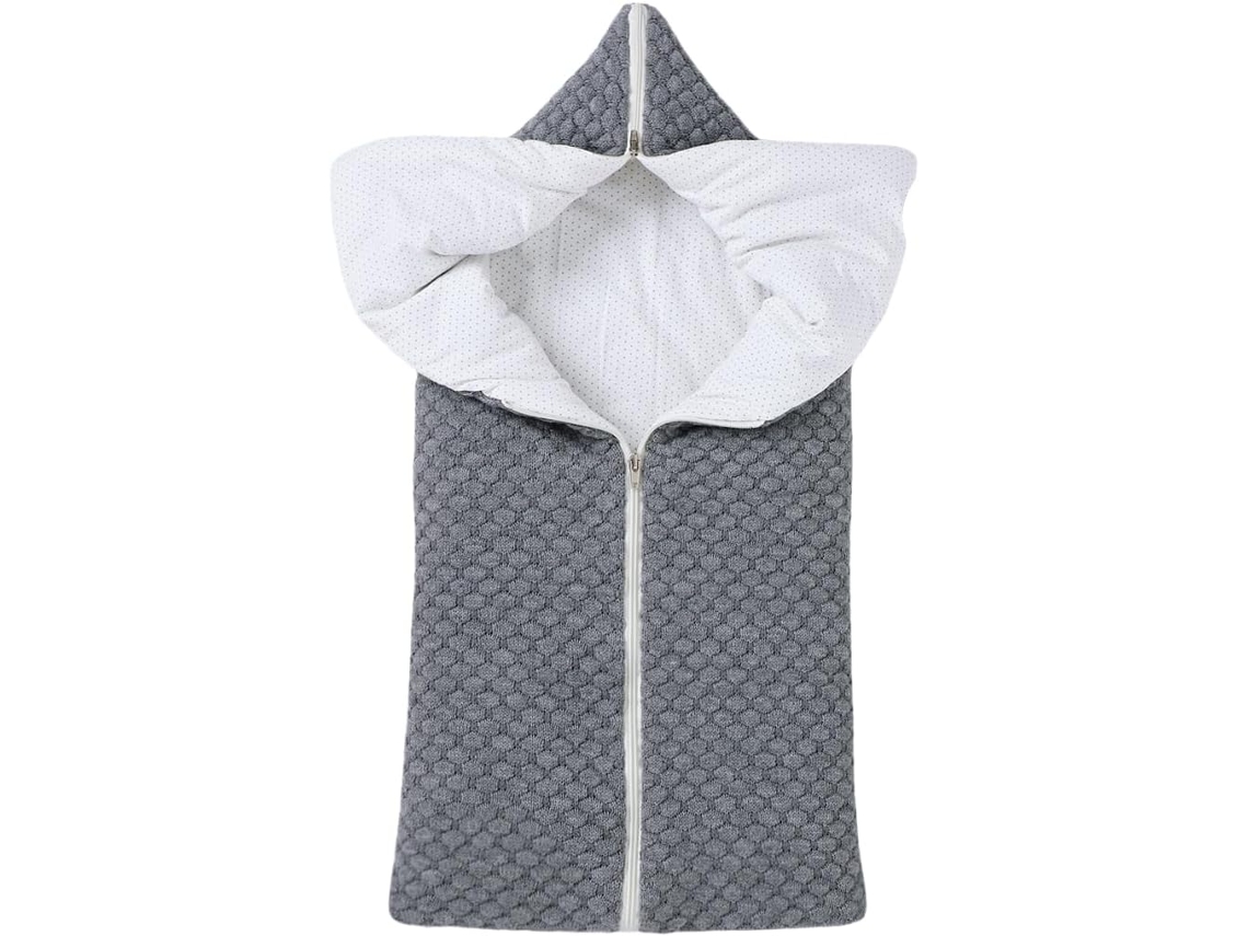 Manta Para Envolver O Bebé,saco-cama/cobertor Para Carrinho De Bebé Em Tricot,adequado Para Recém-nascidos Dos 0 Aos 12 Meses,cinzento