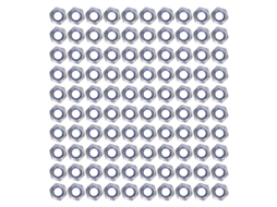 Kit Com 100 Porcas De Segurança Inserto Nylon Em Aço Inoxidável, Tamanhos M3, M4, M5, M6, M8, M10 E M12, Para