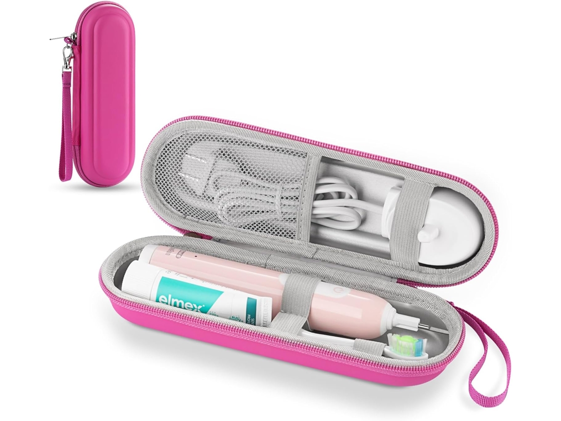 Estojo Vermelho Rosa Casca Dura P/ Escova Elétrica ZYBLSSBB