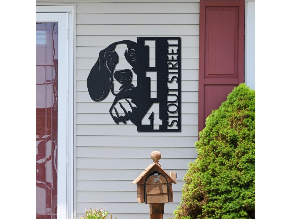 Placas Personalizadas Com O Nome De Um Basset Hound Decorar Casas, Varandas E Jardins Placas De Metal Parede