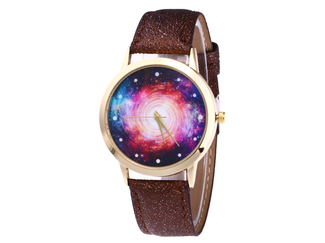 Relógio de Pulso de Quartzo com Pulseira de Couro Stylish Simples (azul Claro)