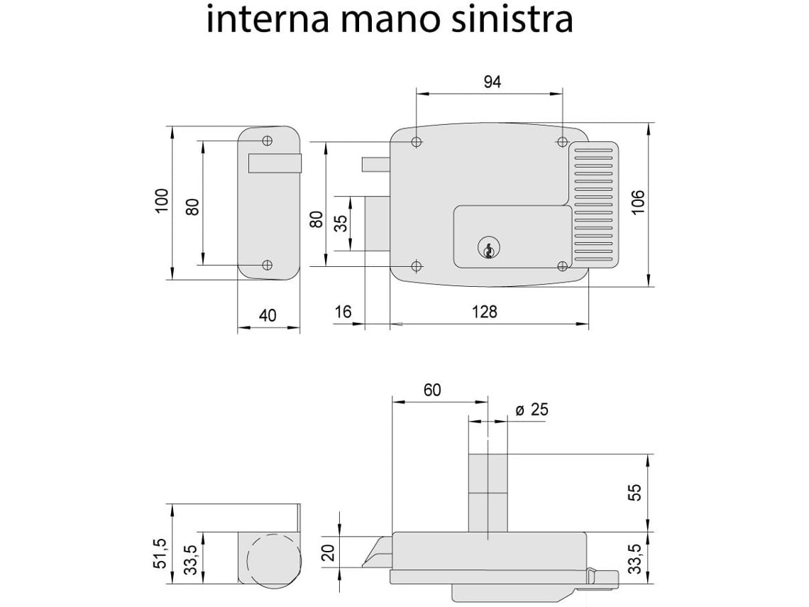 Trinco Electico 11721-60-2 Esquerda CISA