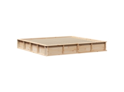 Conjunto 1 Estrutura Da Cama Vidaxl Castanho Madeira De Pinho Maciça (180 X 200 Cm)