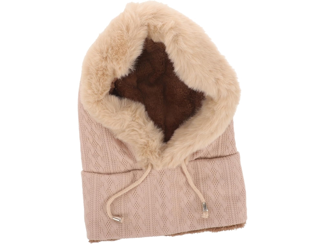 Gorro Feminino Quentinho Com Cachecol Integrado - À Prova De Vento, Acessório De Inverno Prático Para Esqui E Outras Atividades.