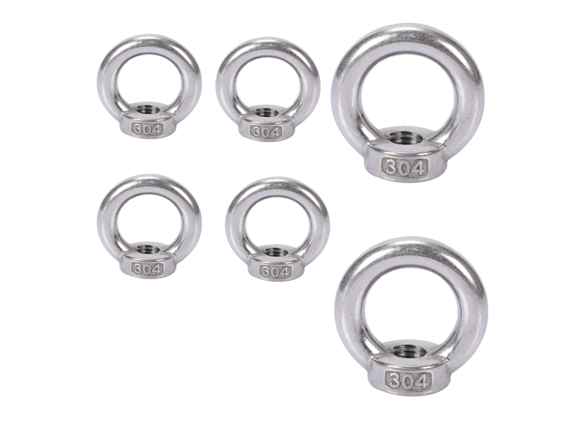 Pacote Com 6 Porcas Olhal M6 Em Aço Inoxidável 304