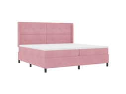 Conjunto 1 Cama Box Vidaxl Rosa Veludo (200 X 200 Cm)
