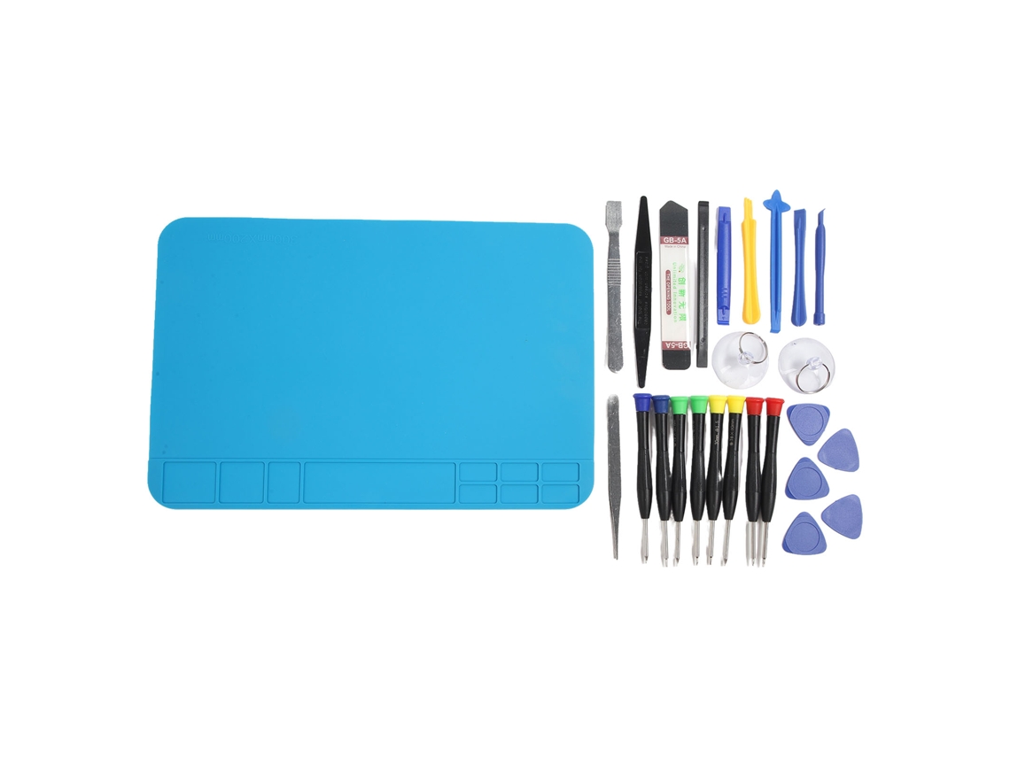 Kit de Ferramentas para Reparo Móvel com 25 Peças e Tapete Isolante Térmico 20*30cm. EOOCOO