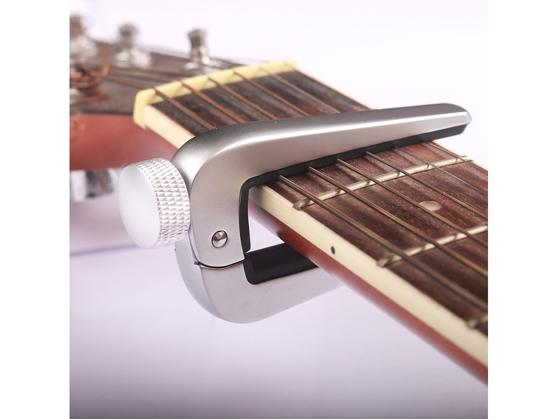 1 peça capotraste profissional de liga metálica para guitarra com parafuso Slowmoose Tuni (prata)