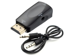Adaptador Hdmi Para Vga Adaptador Hdmi Macho Para Fêmea Vga Com Cabo De Entrada De Áudio De 3 5 Mm Preto Bestvite