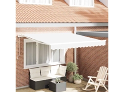 Vidaxl Toldo Retrátil Branco 350 X 250 Cm Tecido E Alumínio