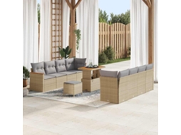 Vidaxl Conjunto De Sofá De Jardim 12 Unid. 10-número De Lugares Bege