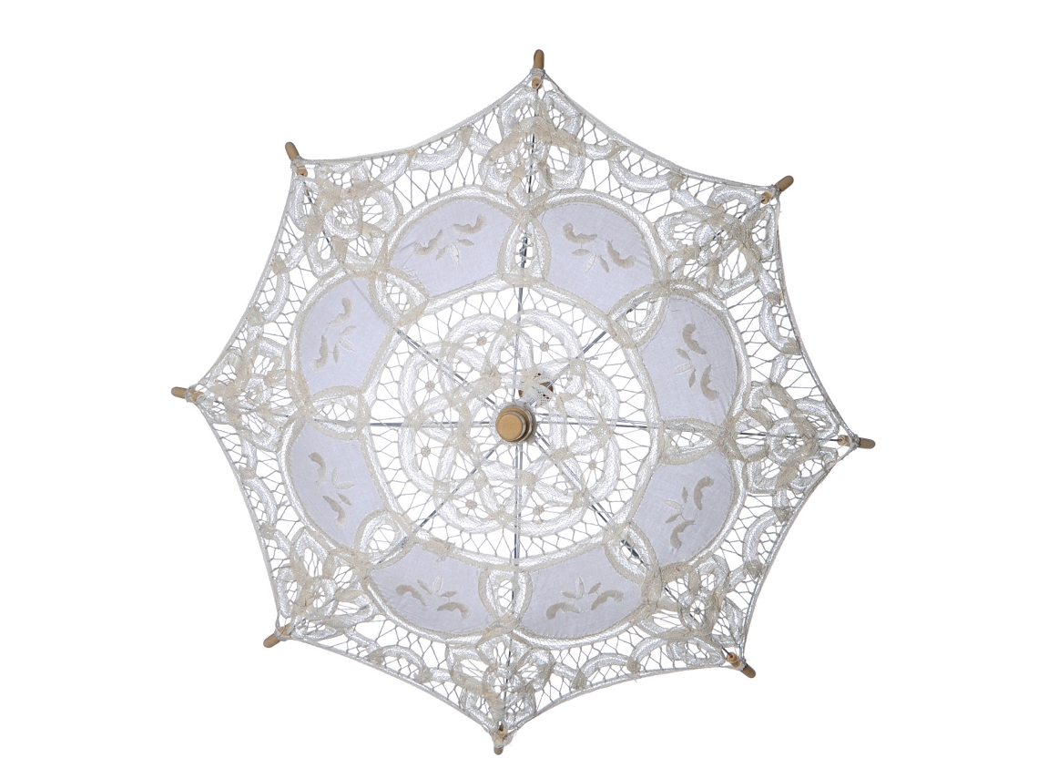 XYVONA Guarda Chuva De Renda Para Casamento Festa Fotografia (branco Marfim Pequeno)