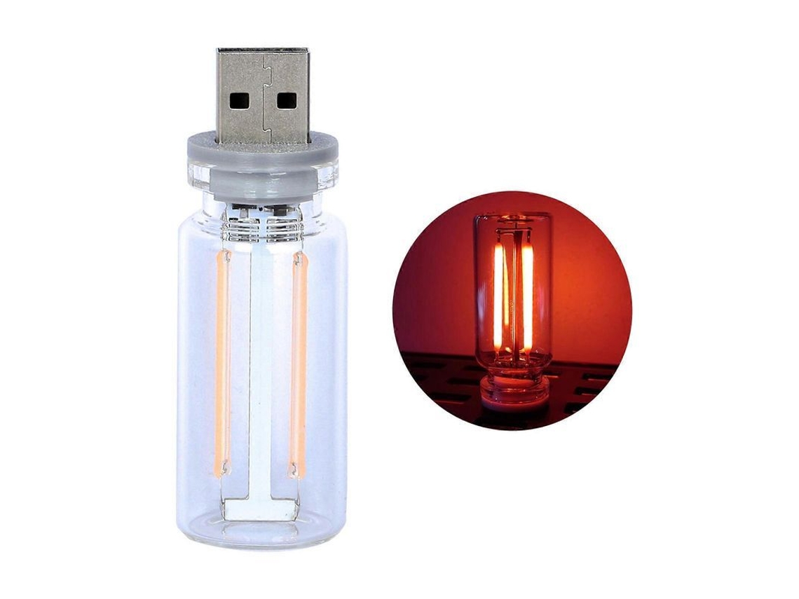 Luz Led Usb Para Carro Com Controle Táctil 7 Cores Eficiente Em Energia E Fácil Instalação Vermelho