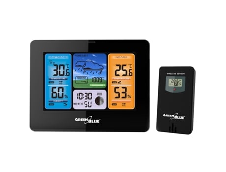 Estação Meteorológica Multifunções Greenblue GB215 Branco Preto Cinzento