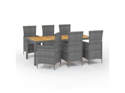 Outdoor Dining Set, Outdoor Dining Sets Vidaxl Cinzeto Rattan / Vime (190 Cm Table Length)