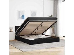 Vidaxl Estrutura De Cama Otomana Com Colchão 180x200 Cm Veludo Preto