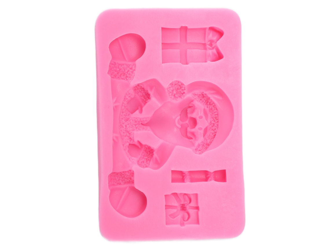 Mold de Silicone Halloween Papai Noel Rosa