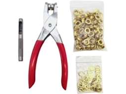 Conjunto de 100 Ilhós Metálicos Multiusos 6 Mm, Incluindo Furador E