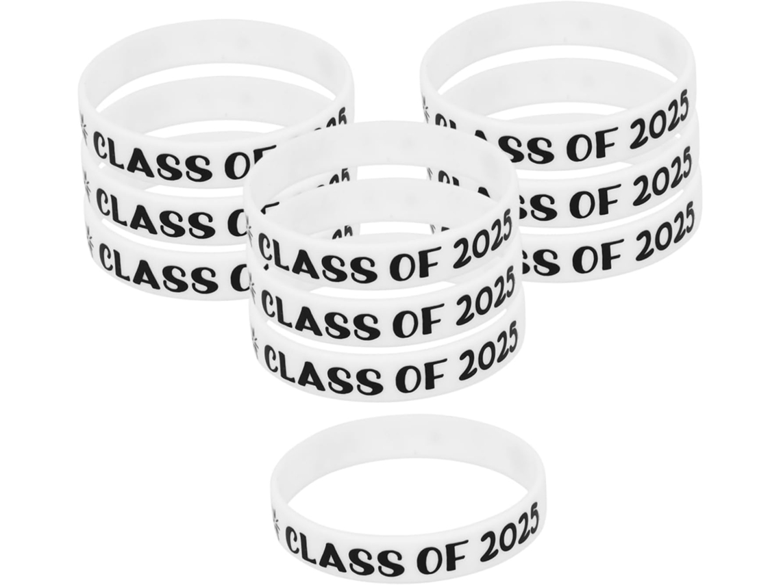 Pulseiras Elásticas De Silicone Lurrose Para Formaturas 2025, Confortáveis E De Alta Qualidade Pacote Com 10 Unidades