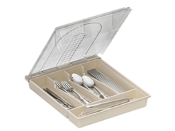 Lurelia Bandeja Para Talheres, Compacto, Em Plástico, 5 Compartimentos, Para Gaveta De Cozinha, 22,9 X 15,2 Cm, Interior Limpo