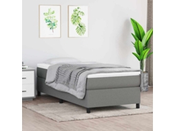 Vidaxl Estrutura De Cama Com Molas 90x200 Cm Tecido Cinzento-escuro