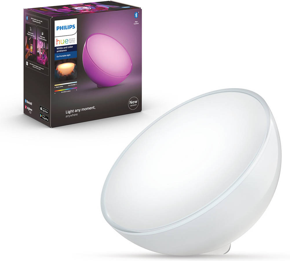 Candeeiro inteligente portátil Bluetooth PHILIPS HUE Go (Luz branca e cor)