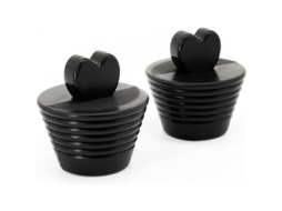 Tampão de Banheira Universal, 2 Peças, Silicone, para Ralos de Banheira e Pia da Cozinha, Preto