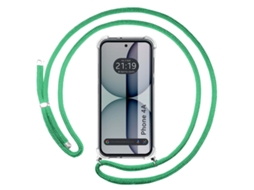 Capa Tumundosmartphone Transparente Para Nothing Phone 4a 5g Com Correia Verde-água