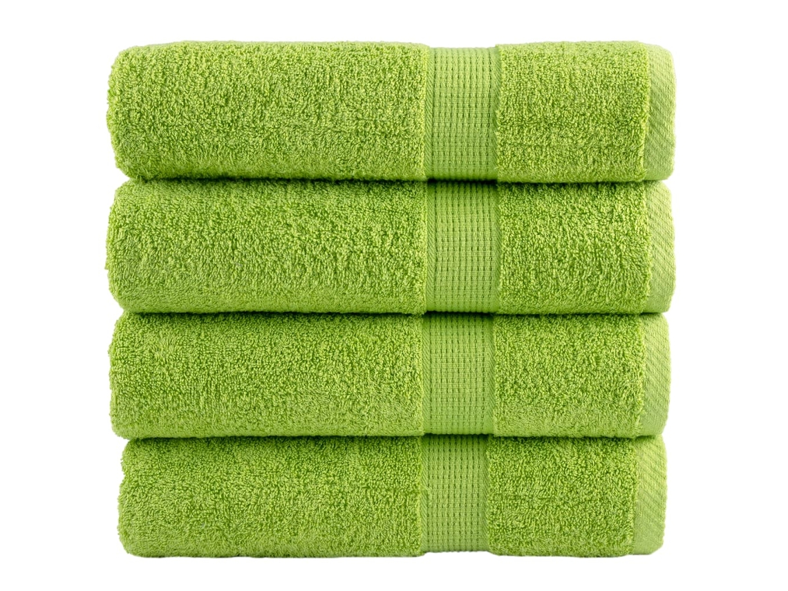 Vidaxl Toalhas De Banho Premium Solund 4 Pcs 100x150 Cm 600 Gsm Verde