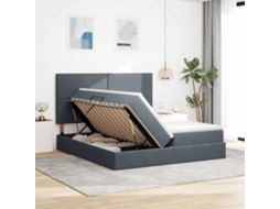 Vidaxl Cama com Armazenamento Cinza Escuro 200 X 200 Cm Veludo