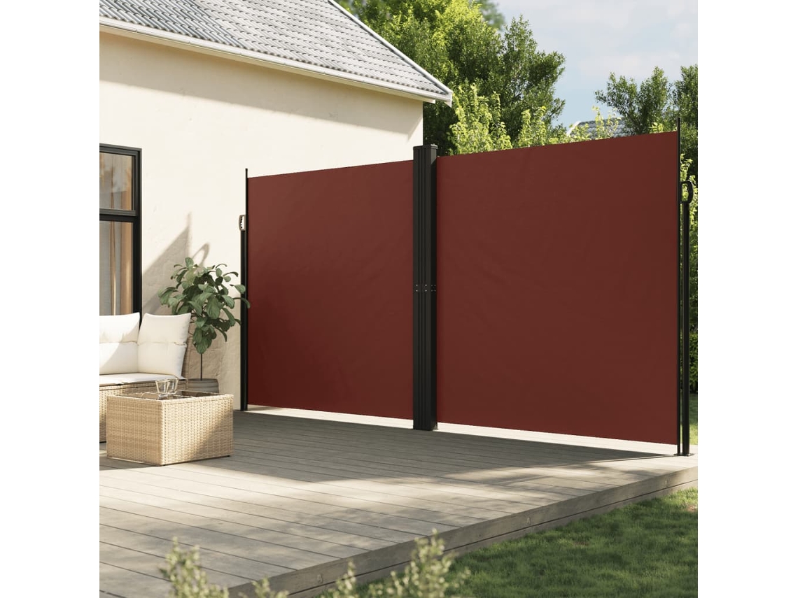 Vidaxl Toldo Lateral Retrátil 200x1000 Cm Castanho