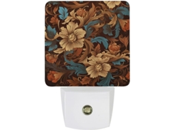 Conjunto De Luzes Noturnas Decorativas Com Estampa Floral, Luz Noturna Decorativa, Luz Noturna De Viagem, Luz Noturna