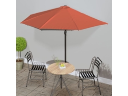 Vidaxl Guarda-sol Poste Alumínio Semicircular 300x155x223 Cm Terracota