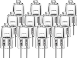 Lurelia Pack De 12 Lâmpadas Halógenas G4 10w 12v 150lm, Branca Quente, Regulável, Sem Cintilação