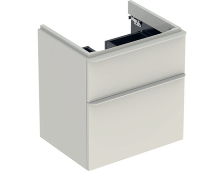 Móvel De Toucador Geberit Smyle Square, 500352, 584x617x470mm, Com 2 Gavetas, Cor Cinzento Areia / Lacado De Alto Brilho