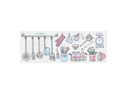 Papel De Parede Autoadesivo Com Padrões De Utensílios De Cozinha Original