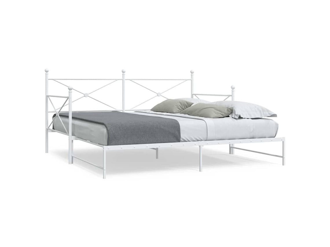 Cama De Dia Com Gavetão Sem Colchão 100x200 Cm Aço Branco