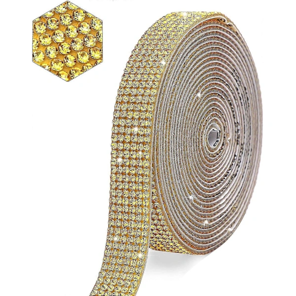 Fita Adesiva De Strass, 1 Rolo, Projetos Artesanato, Carro, Casa E Casamento (dourada)