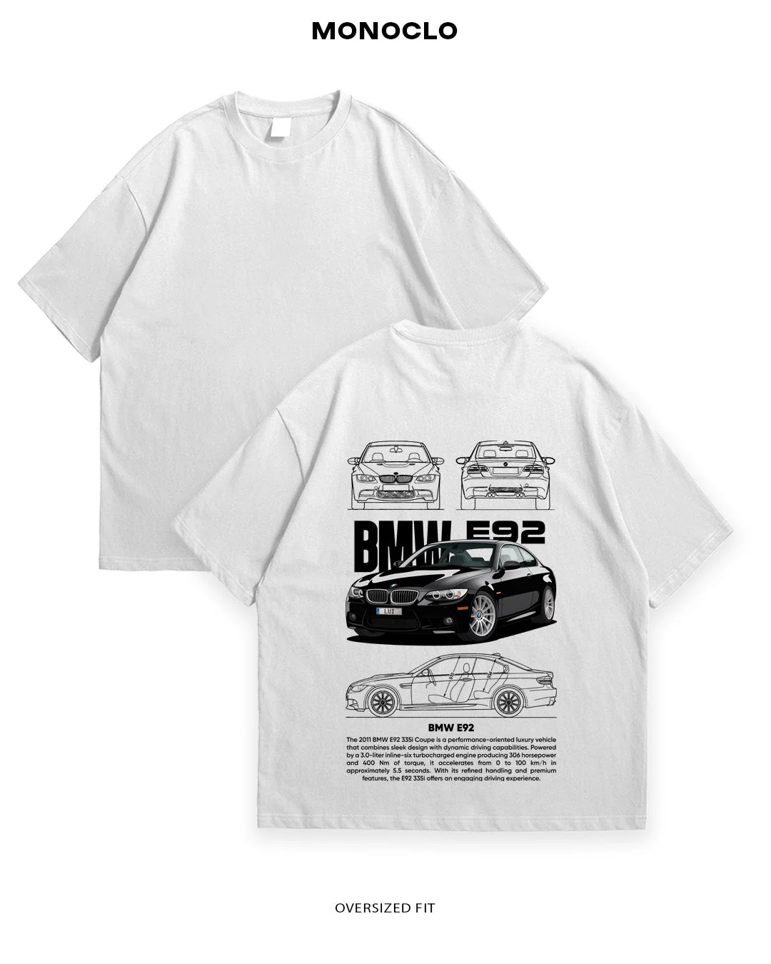 T-shirt Rockinstone Bmw E92 Coupe White(s)