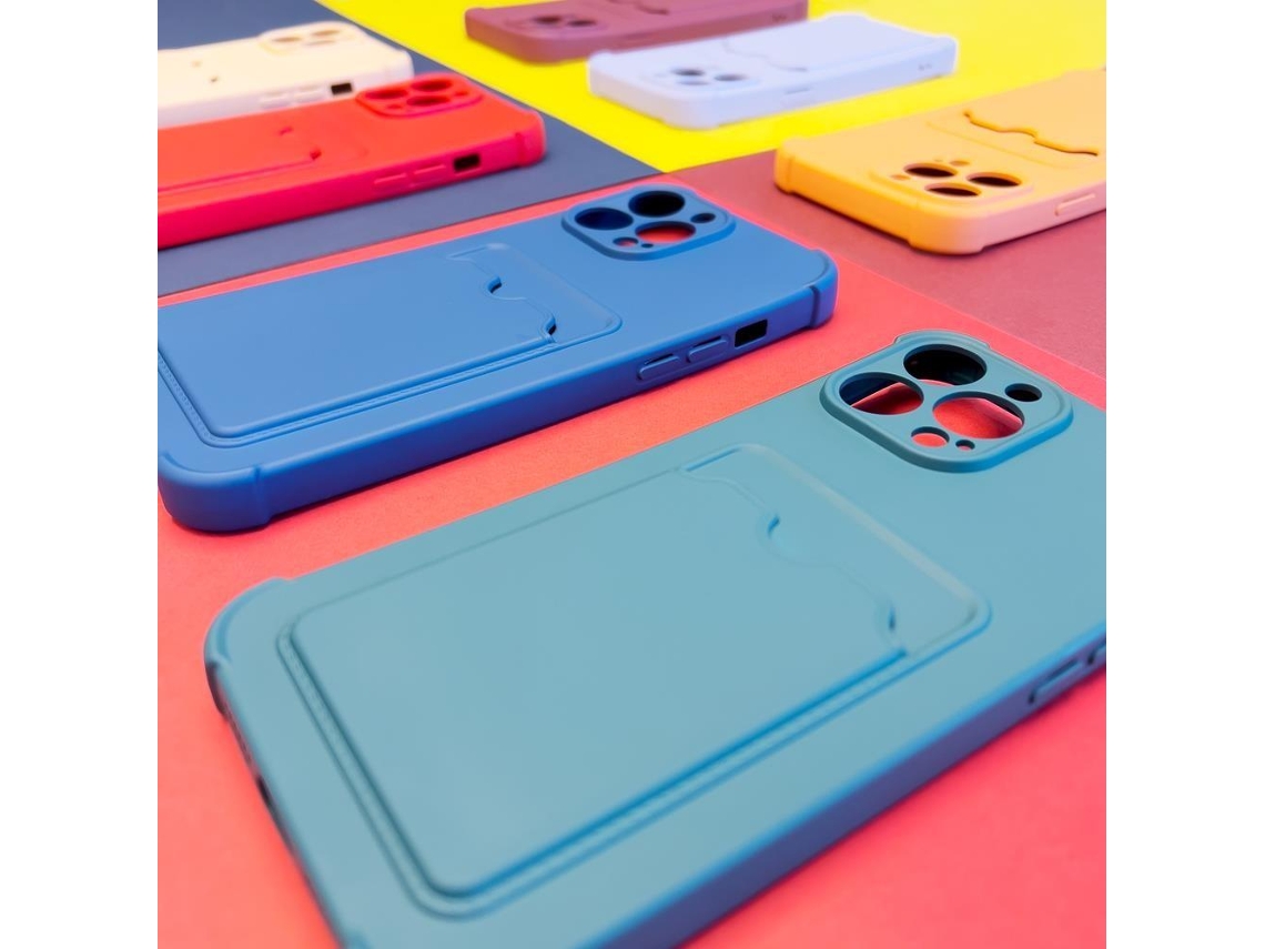 Capa Lmobile Iphone 13 Pro Rígida com Porta Cartão Silicone Vermelho