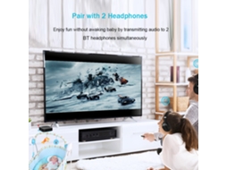 Aetheria adaptador de Áudio Bluetooth 2 em 1 Transmissor Receptor 3.5mm Aux Apt x para Tv Fones de Ouvido Alto falantes