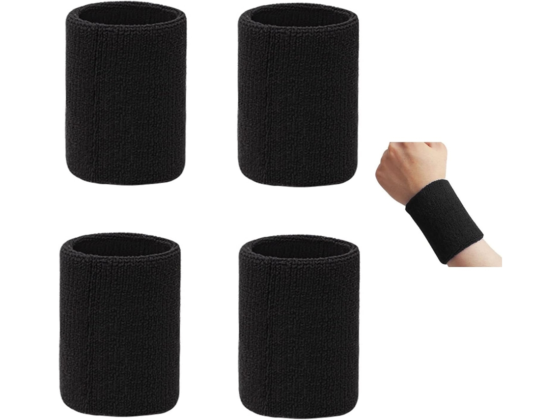 Faixas de cabeça esportivas de algodão Brilvibera (2 pares/pacote com 4)