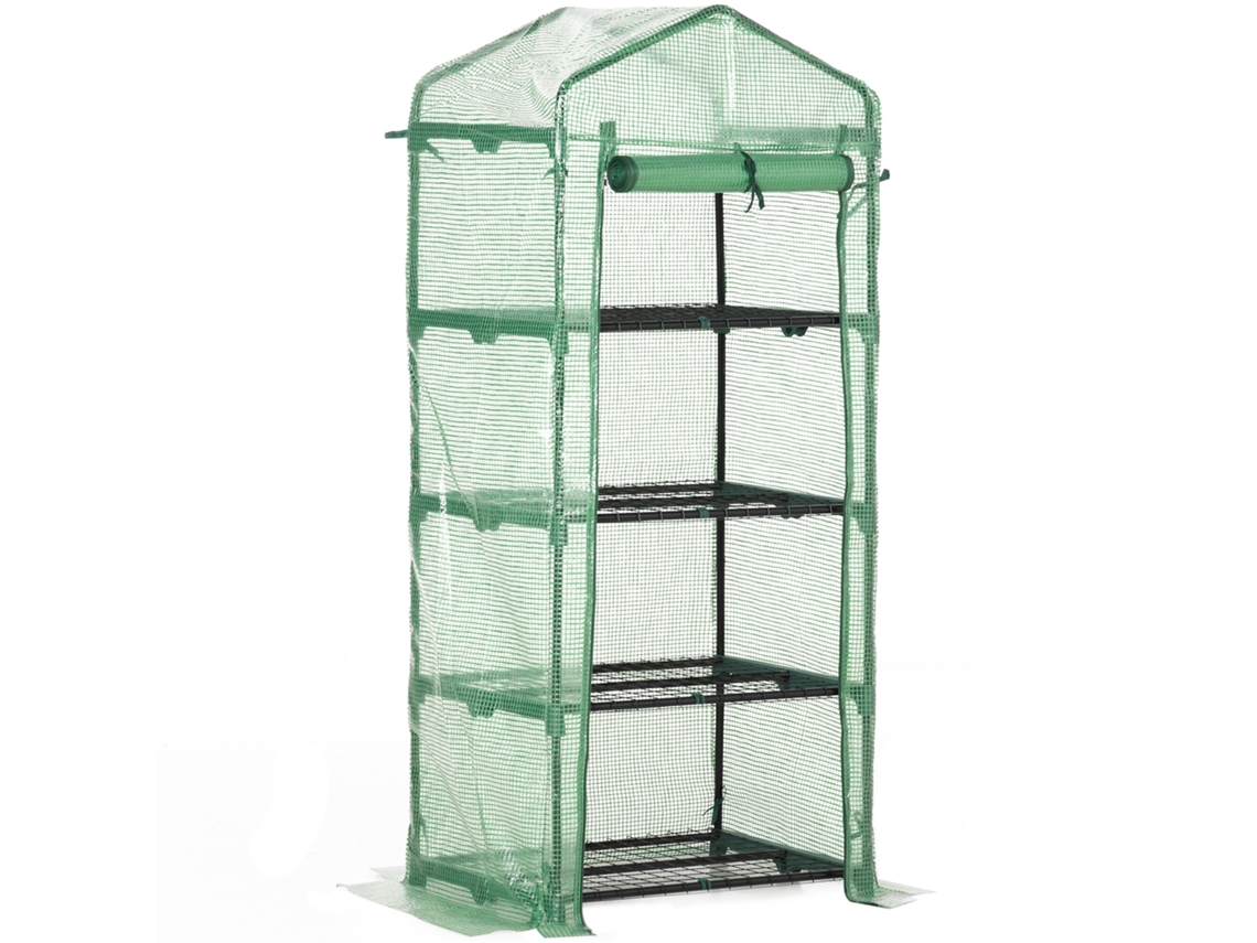 Miniestufa de Jardim em Aço e Pe 70x50x160 Cm com Proteção Uv ZACHARY