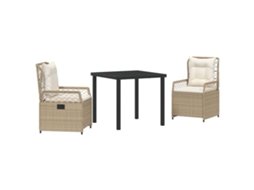 Conjunto Jantar para Jardim 3 Peças Bege e Branco Creme MAISON EXCLUSIVE