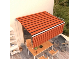 Vidaxl Toldo Retrátil Automático Com Estore 4x3 M Laranja E Castanho