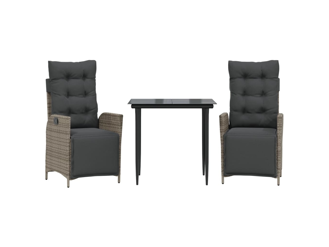 Garden Dining Set, Garden Dining Sets Vidaxl Cinzeto Rattan / Vime (80 Cm Table Length)